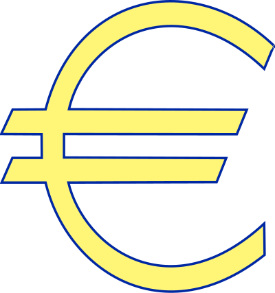 Monetary euro symbol clipart