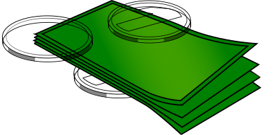 Money - banknotes and coins clipart