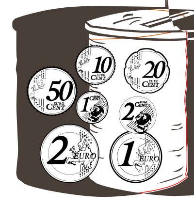 Money box black-white clipart