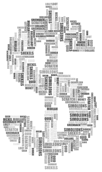 Money Euphemisms Grayscale clipart