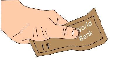 Money in hand clipart