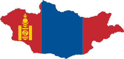 Mongolia Flag Map clipart
