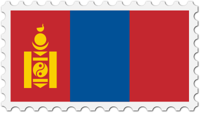 Mongolia flag stamp clipart