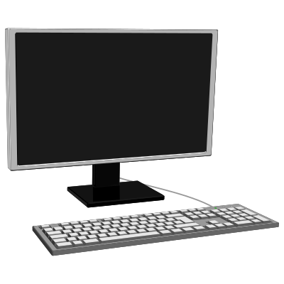 Monitor gray with keyboard clipart