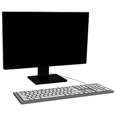 Monitor with keyboard clipart