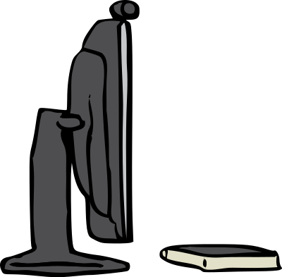Monitor with webcam and keyboard clipart