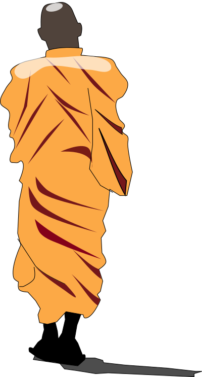Monk Walking clipart
