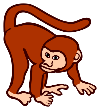 Monkey - coloured clipart