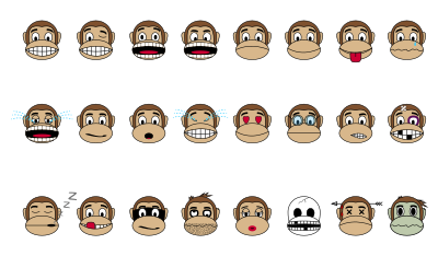 Monkey Emoji - Collection clipart