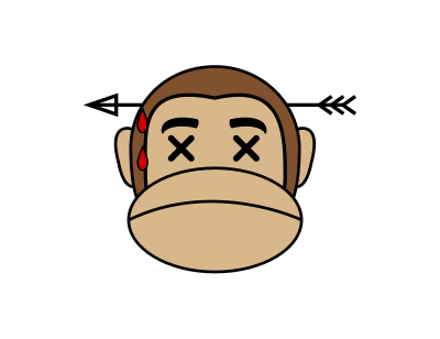 Monkey Emoji - Dead Ape clipart