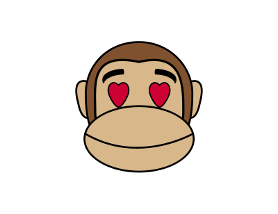 Monkey Emoji - In love clipart