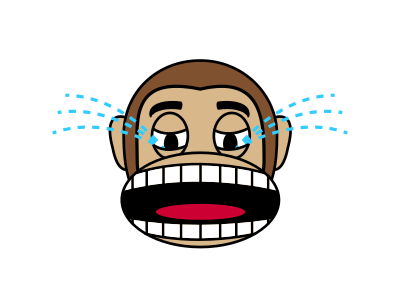 Monkey Emoji - Loudly Crying clipart