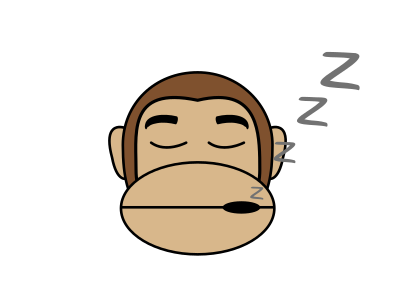 Monkey Emoji - Sleep clipart