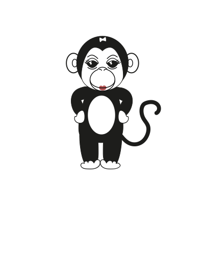 Monkey girl clipart