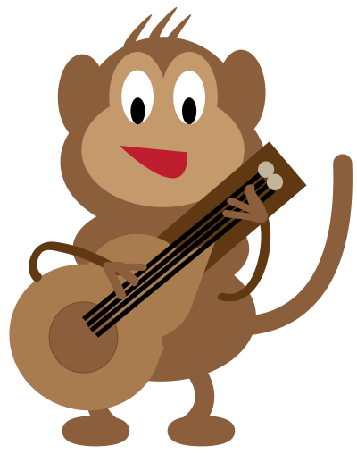 Monkey Guitarist clipart