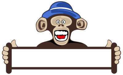Monkey Holding Blank Sign clipart