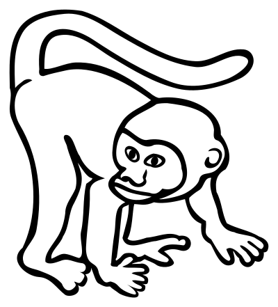 Monkey - lineart clipart