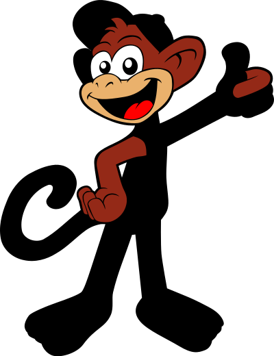 Monkey wearing a cap clipart