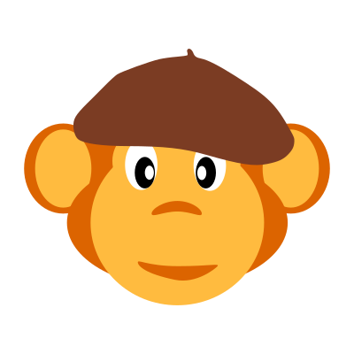 Monkey with beret clipart