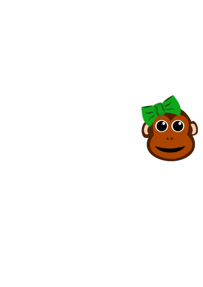 Monkey with bow clipart