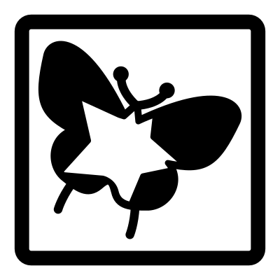 Mono 001 star butterfly clipart