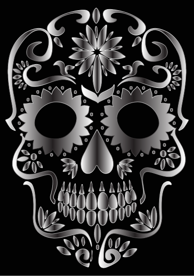 Monochrome Sugar Skull Silhouette clipart