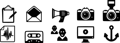 MonochromeCommunication Icon set clipart