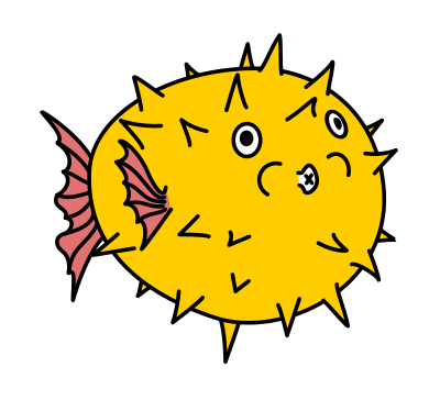 Monster Gallery - Isolated pufferfish clipart