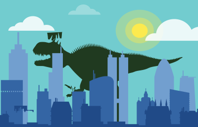 Monster in a City clipart