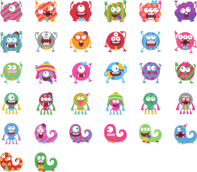 Monster set clipart