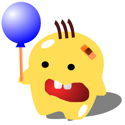 Monster with a balloon clipart