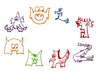 Monstruous Letters clipart