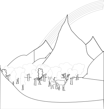 Montain outline clipart