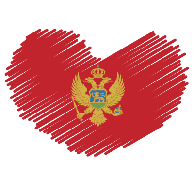 Montenegro flag heart symbol clipart