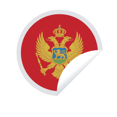 Montenegro flag peeling sticker clipart