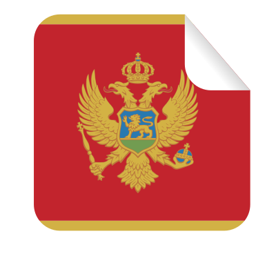 Montenegro flag square sticker clipart