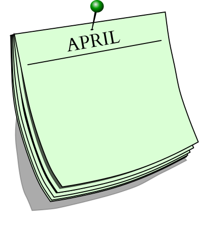 Monthly note - April clipart