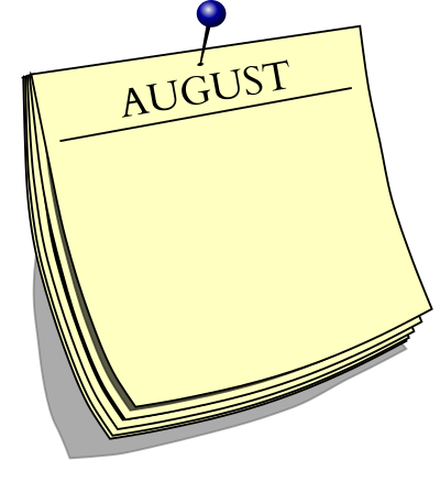 Monthly note - August clipart
