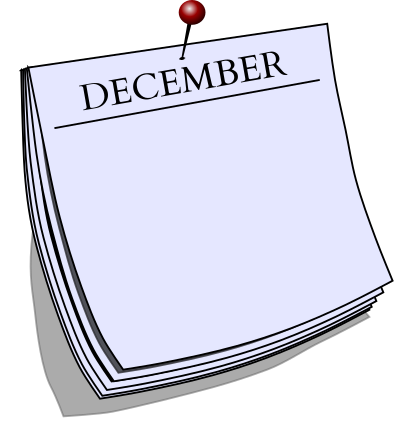 Monthly note - December clipart