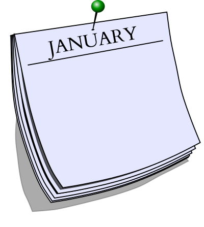 Monthly note - January clipart