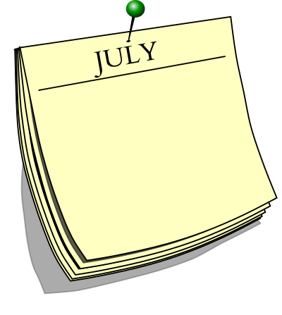 Monthly note - July clipart