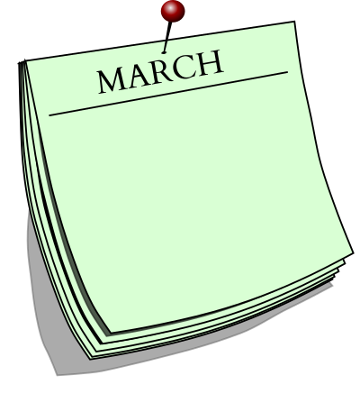 Monthly note - March clipart
