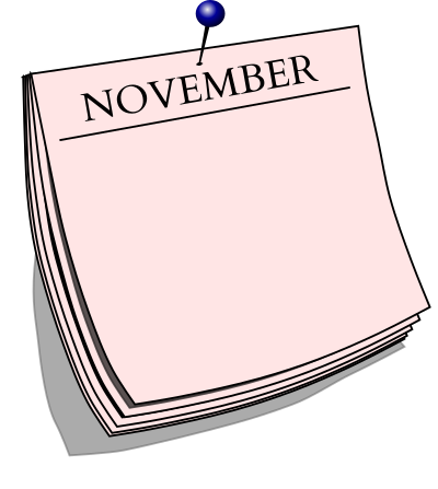 Monthly note - November clipart