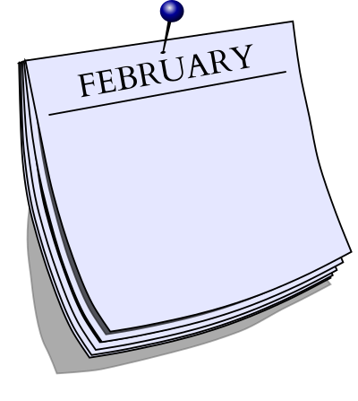 Monthy note - February clipart
