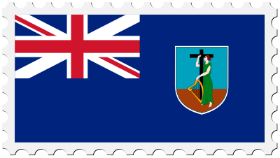 Montserrat flag stamp clipart