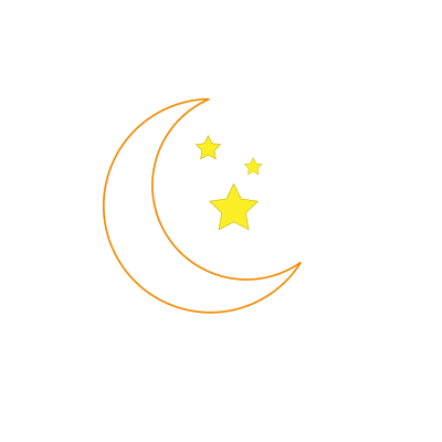 Moon and Stars - Orange clipart