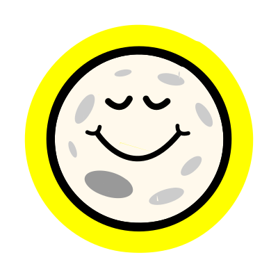 Moon - happy & glowing cartoon face clipart