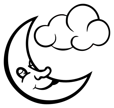 Moon - lineart clipart