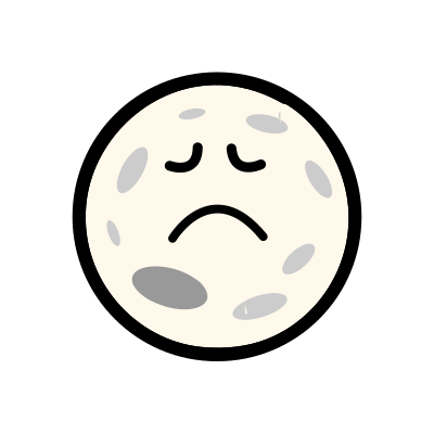Moon - sad cartoon face clipart