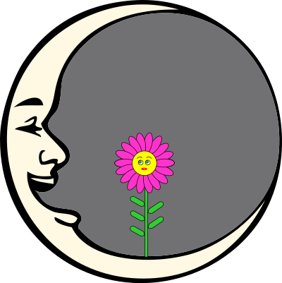 Moon With Flower clipart